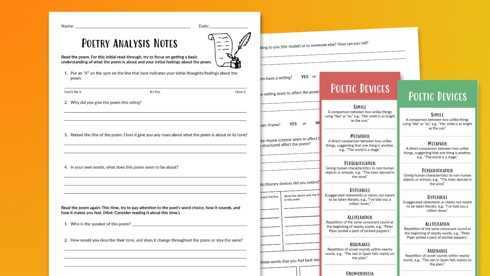 Poetry Analysis Worksheet And Bookmarks Free Printables We Are Teachers