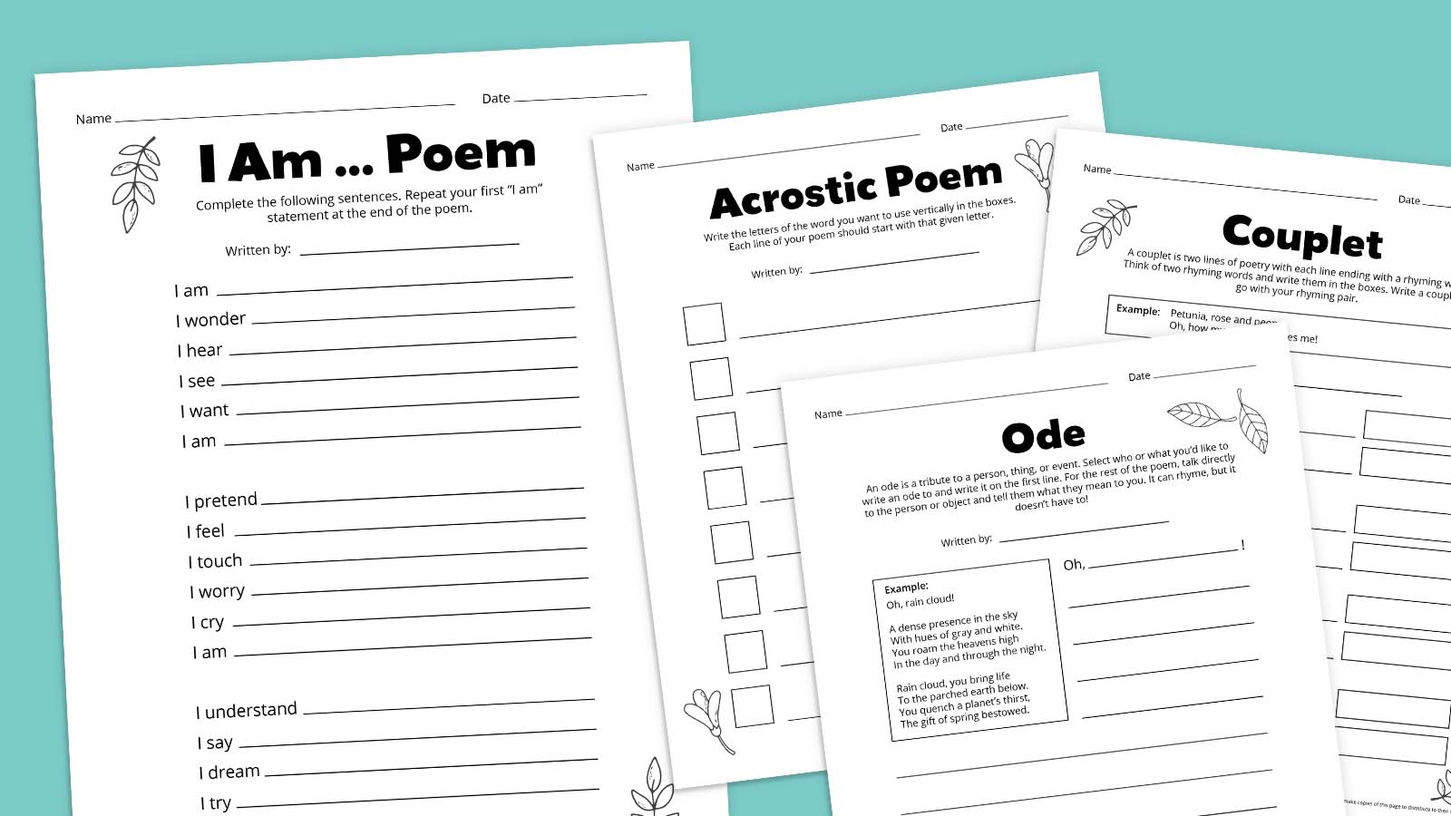 Poetry Worksheets Definition Examples For Kids