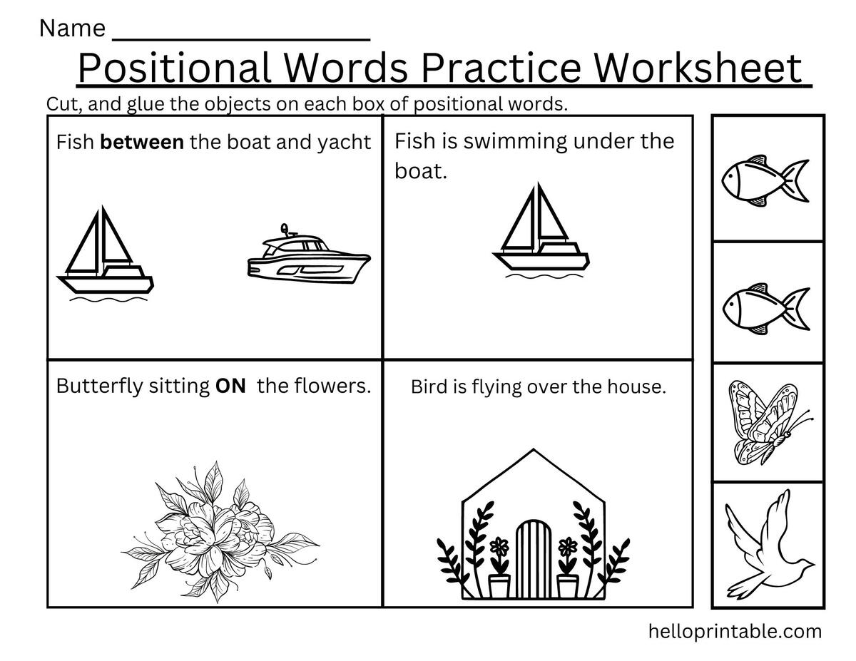 Positional Words Pratice Worksheets Helloprintable Positional Words Pratice Worksheets Helloprintable