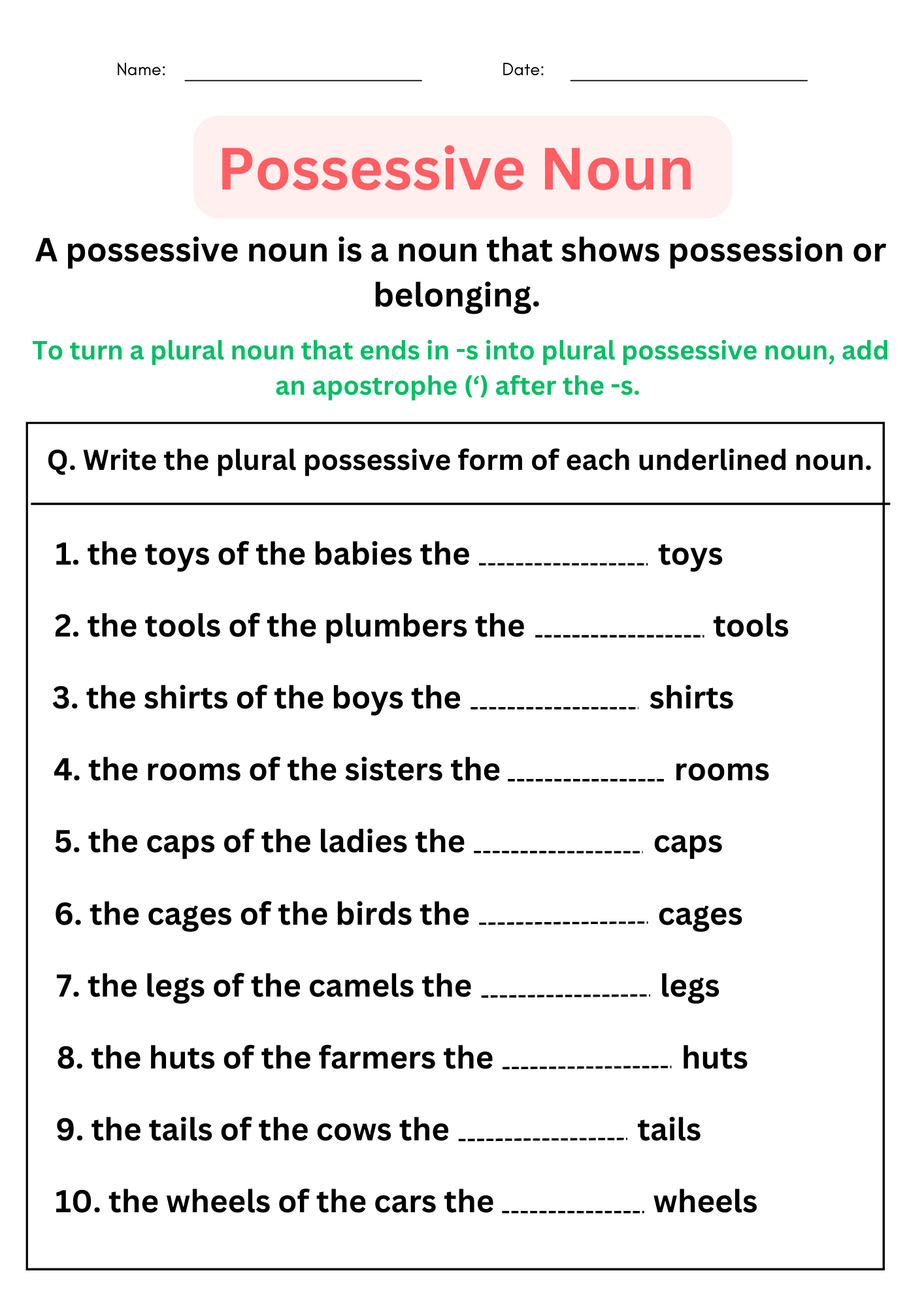 Possessive Nouns Worksheets With Answers Digital And Printable For Grade 4 5 Made By Teachers Possessive Nouns Worksheets With Answers Digital And Printable For Grade 4 5 Made By Teachers