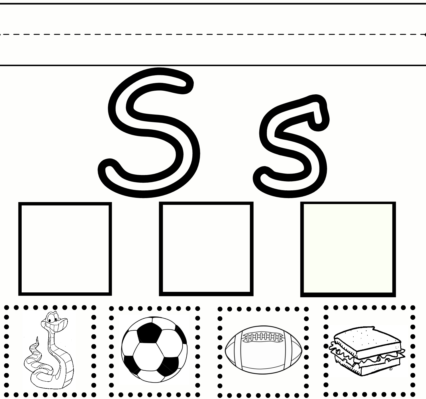 Preschool Learning Letter S Practice Free Printable Worksheet Sweet Benanna Sam