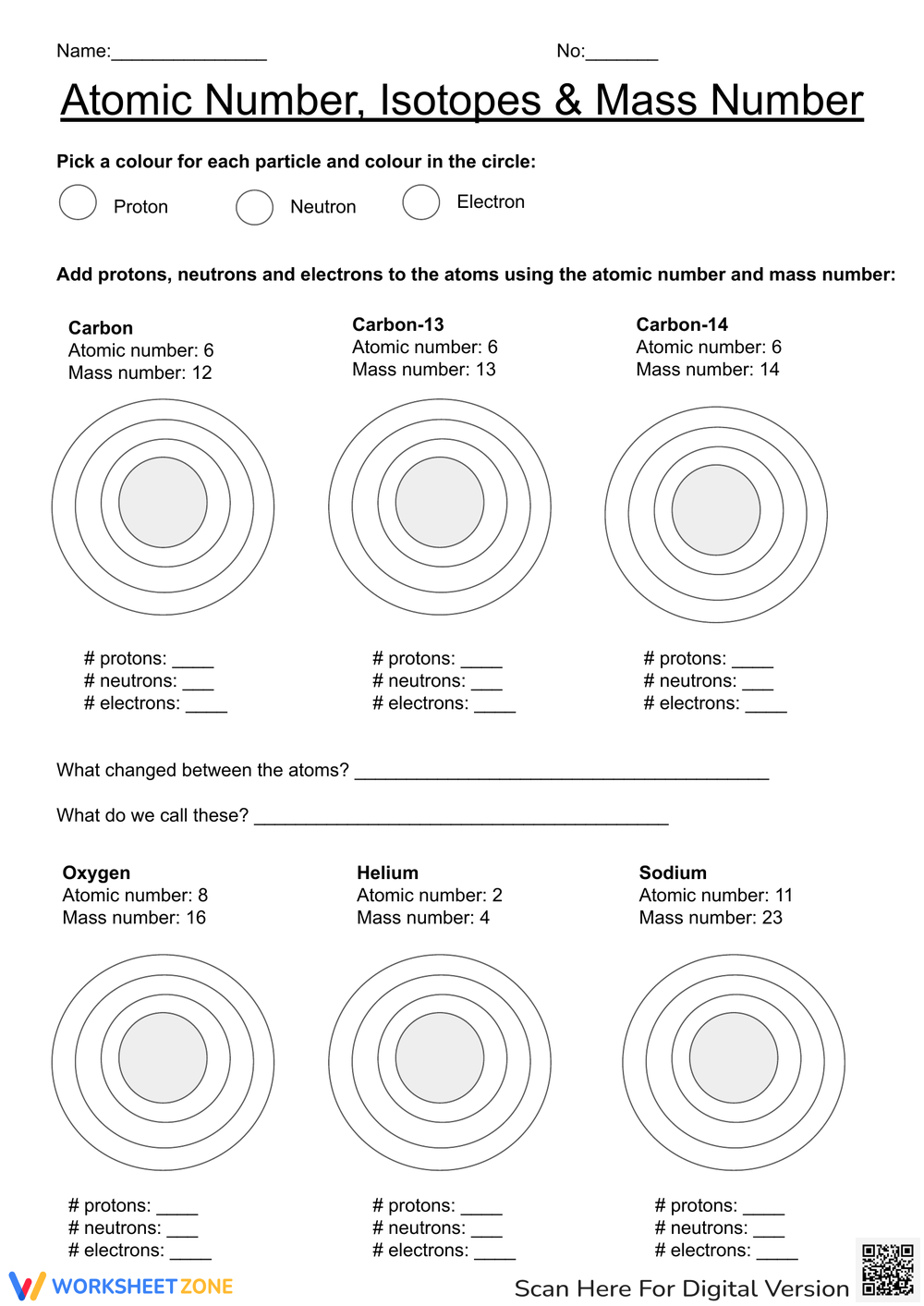Printable 10th Grade Protons Neutrons And Electrons Practice Worksheets