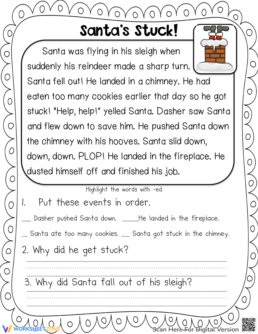 Printable 2nd Grade Christmas Comprehension Worksheets Fill In The Blanks Worksheets