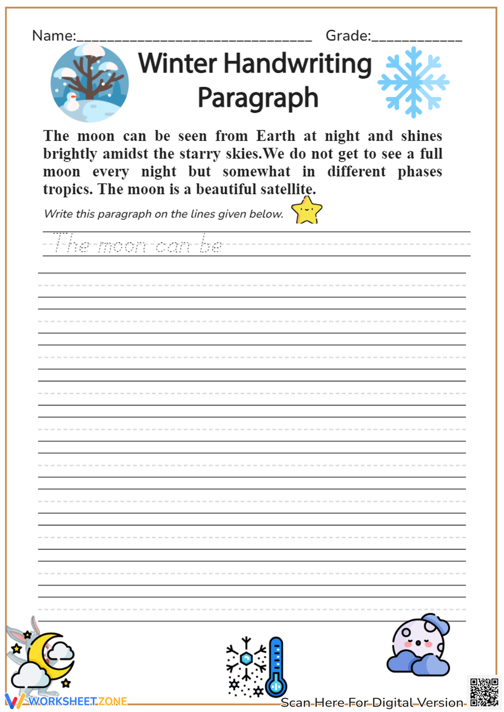 Printable 4th Grade Handwriting Worksheets