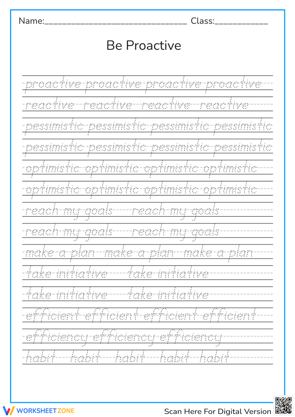 Printable 4th Grade Handwriting Worksheets