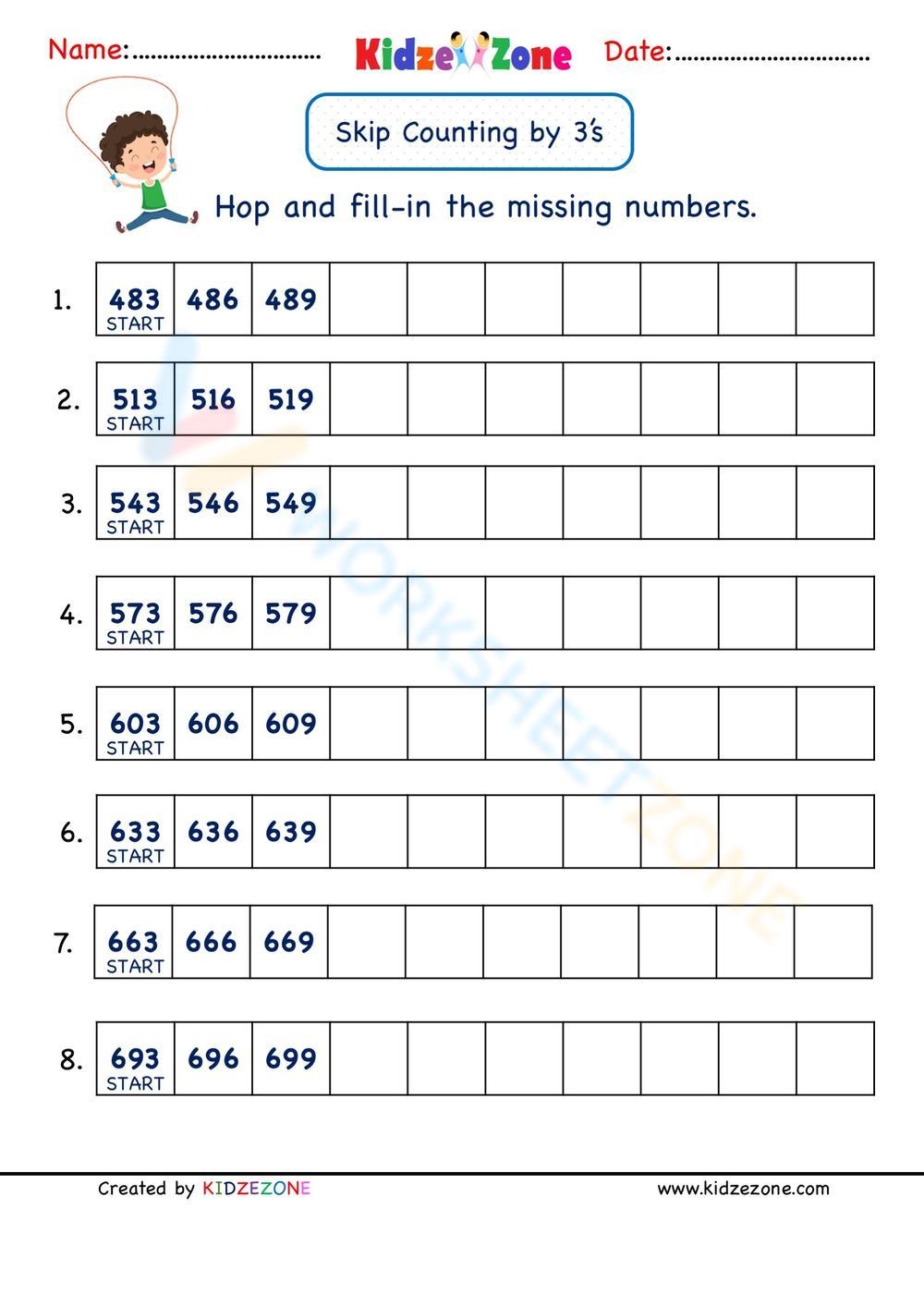Printable 4th Grade Skip Counting Worksheets