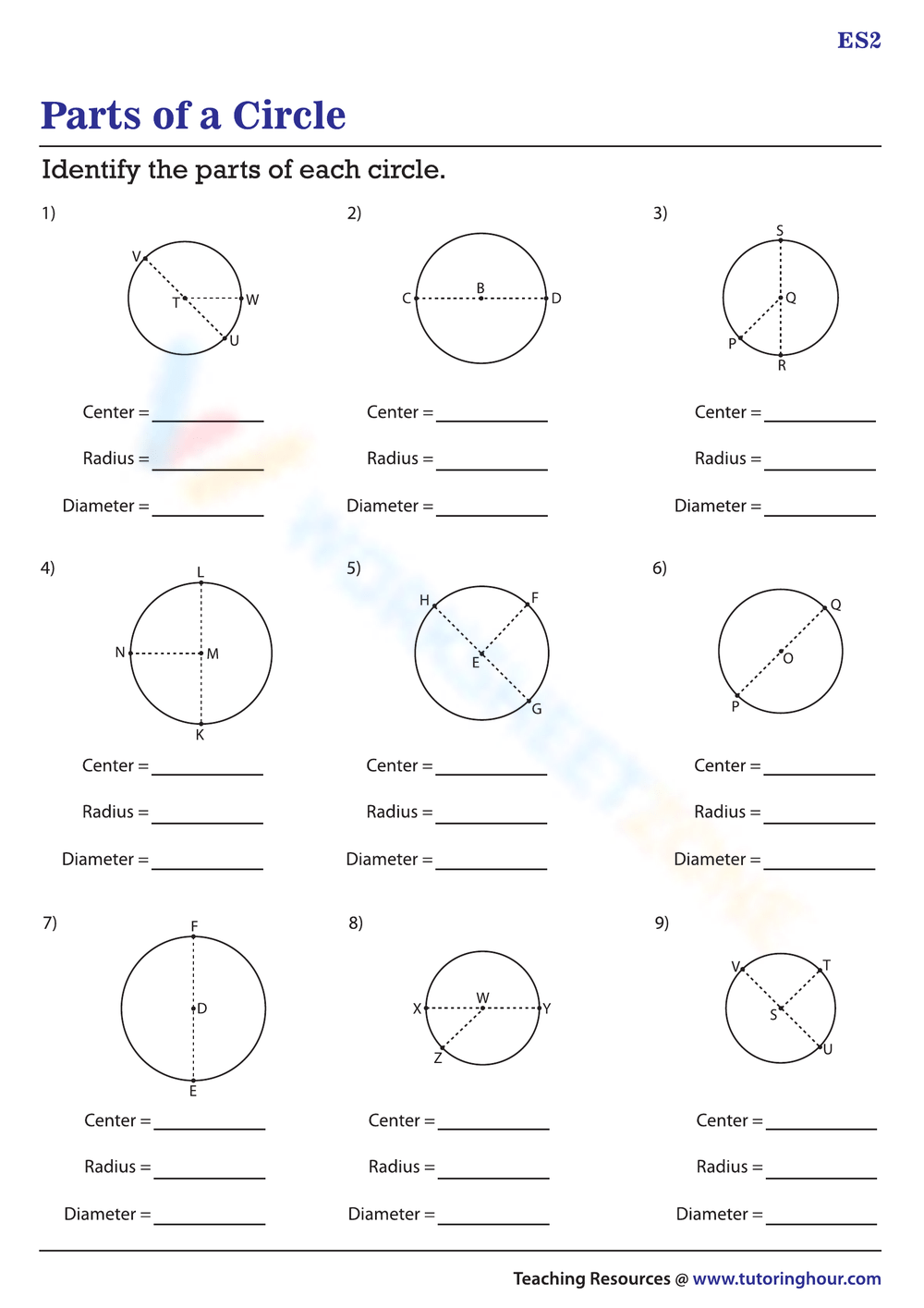 Printable 6th Grade Circles Worksheets Download