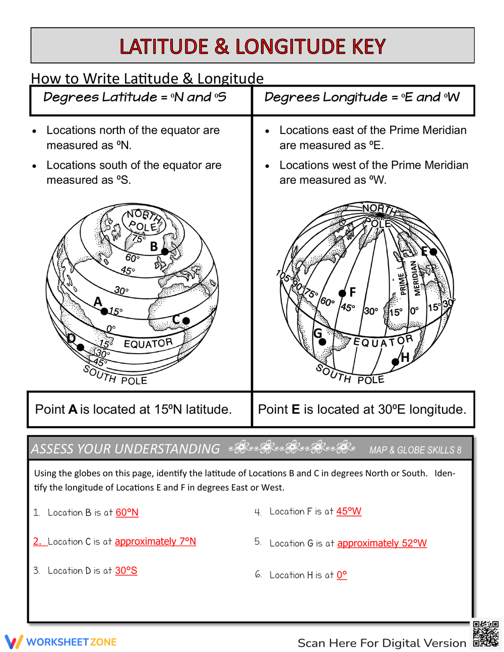 Printable 6th Grade Latitude And Longitude Worksheets
