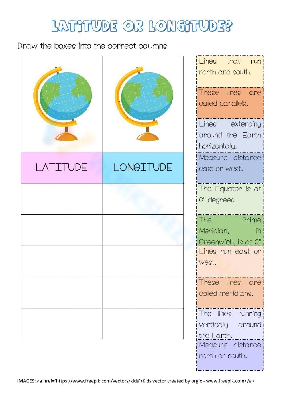 Printable 6th Grade Latitude And Longitude Worksheets