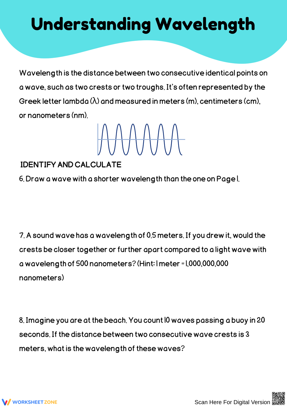 Printable 6th Grade Waves Worksheets