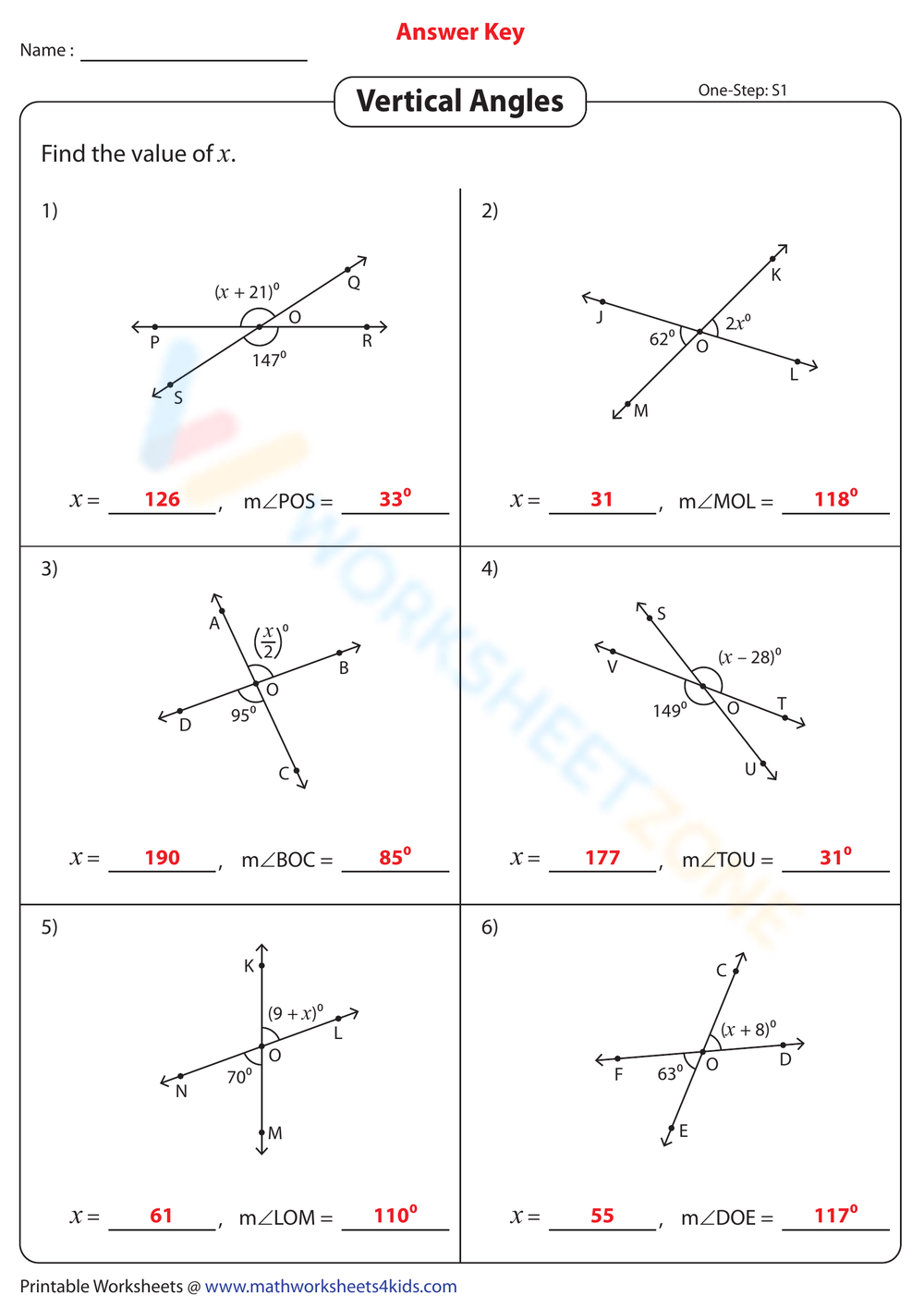 Easter Angle Pair Relationships Worksheets