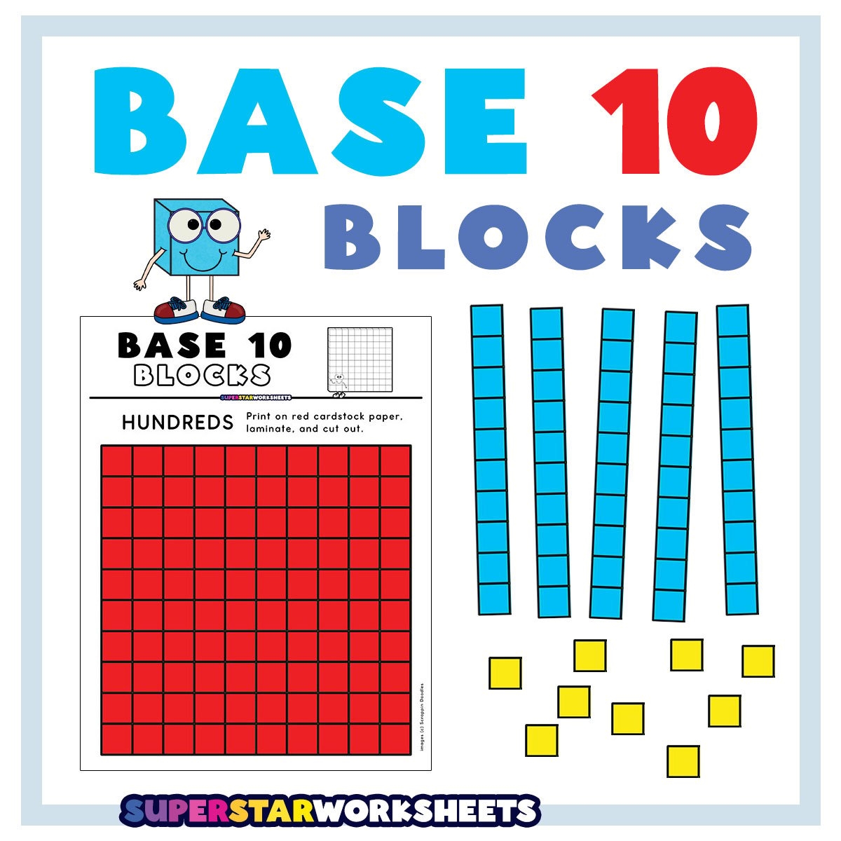 Printable Base 10 Blocks Superstar Worksheets Base Tens Blocks Free Printable Worksheet For 10 Frames