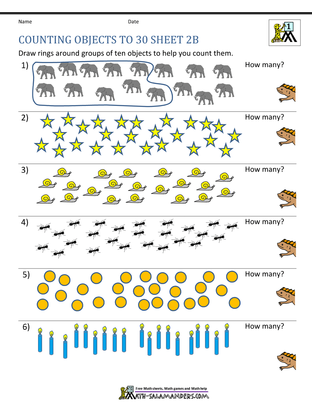 Printable Counting Worksheet Counting Up To 50