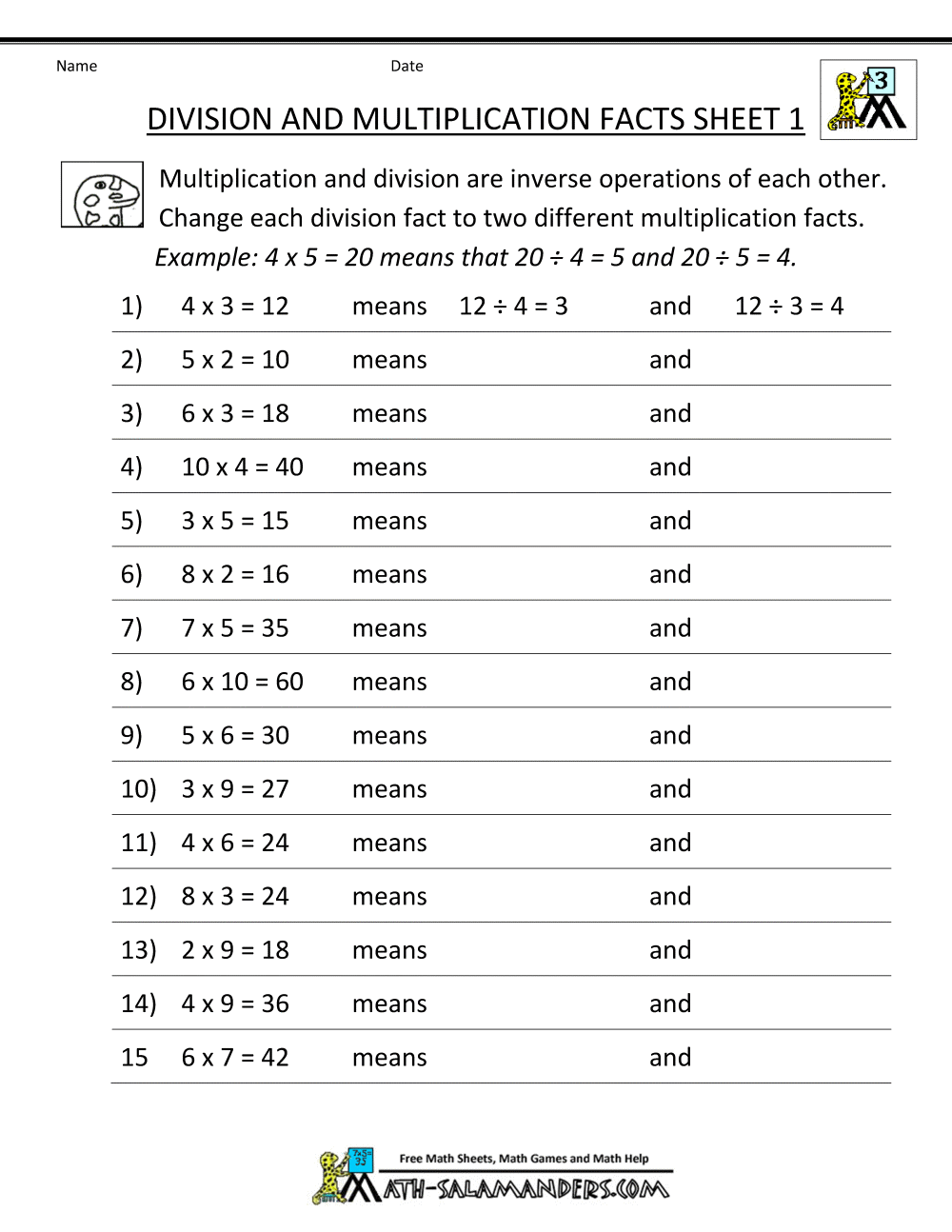 Printable Division Worksheets 3rd 4th Grade Printable Division Worksheets 3rd 4th Grade