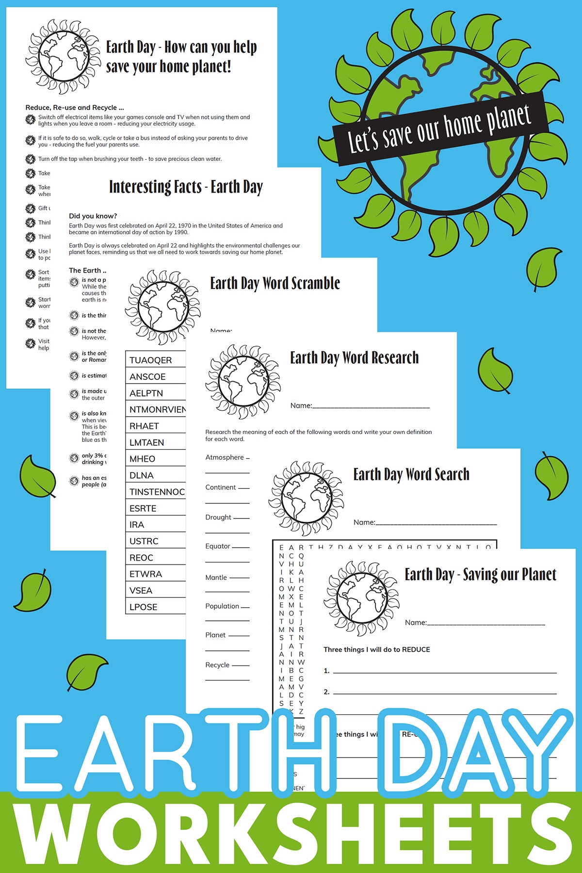 Printable Earth Day Worksheets For Elementary Primary Grades