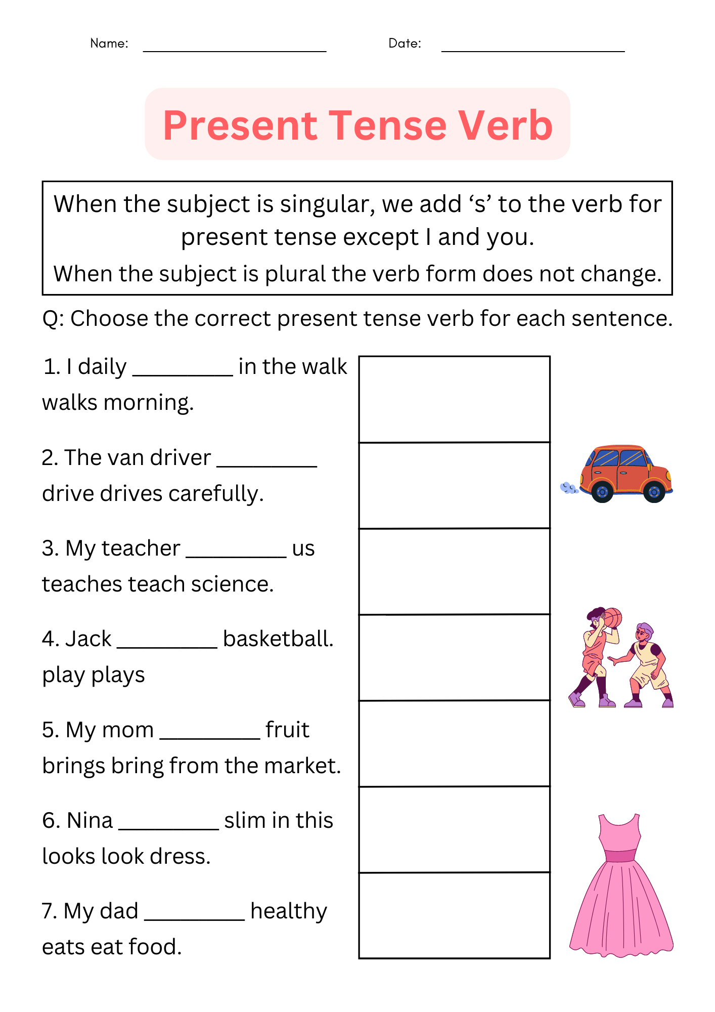 Printable Grammar Simple Present Tense Verb Worksheets With Answers For Grade 1 Made By Teachers 101 Present Simple PDF Worksheets With Answers Grammarism