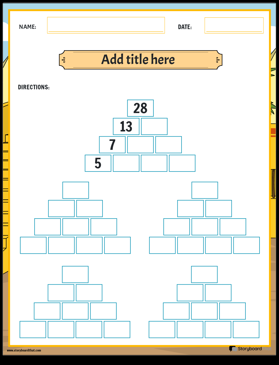 Printable Math Games Worksheets By Storyboard That In 2025