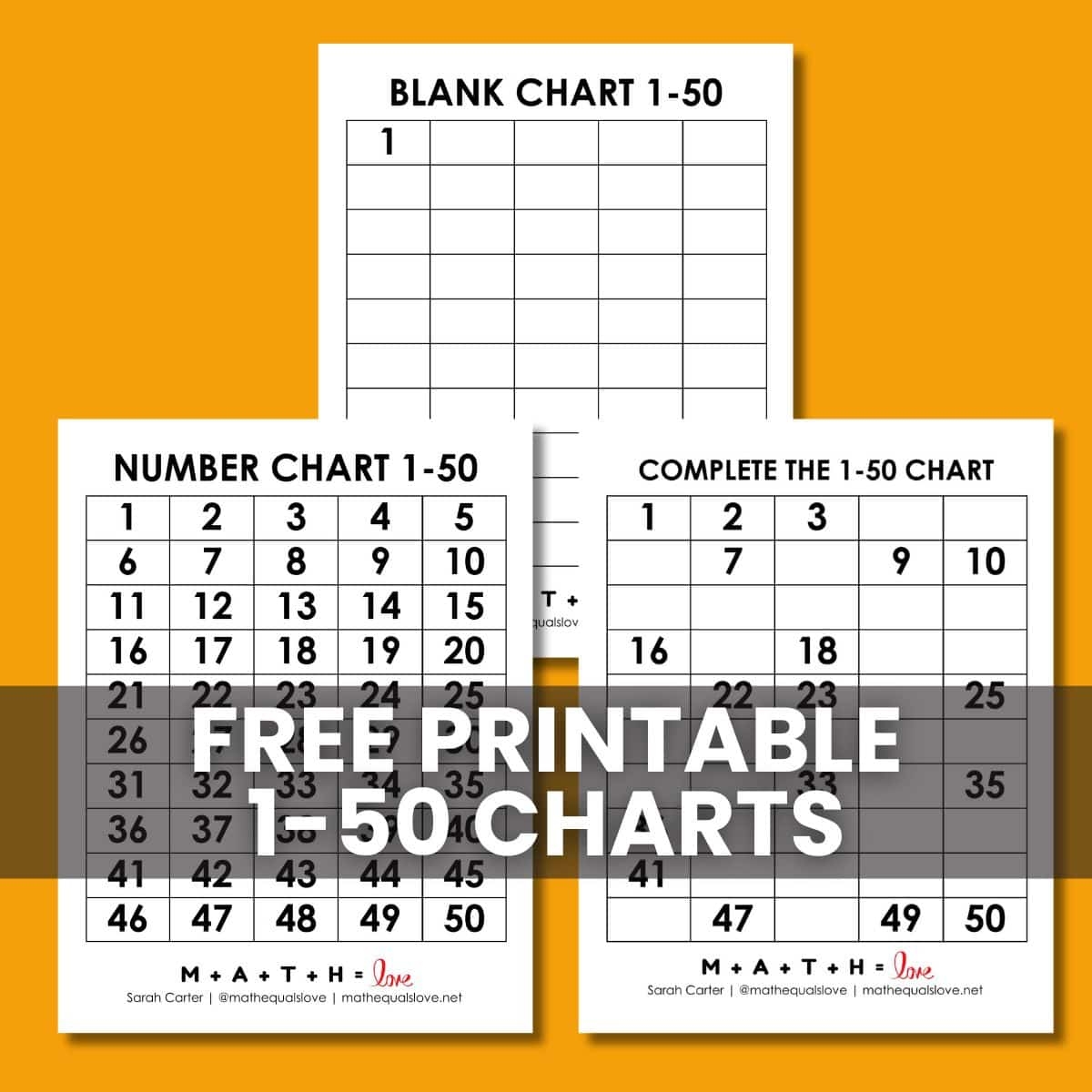 Free Printable Number Charts And 100 Charts For Counting Skip Counting And Number Writing