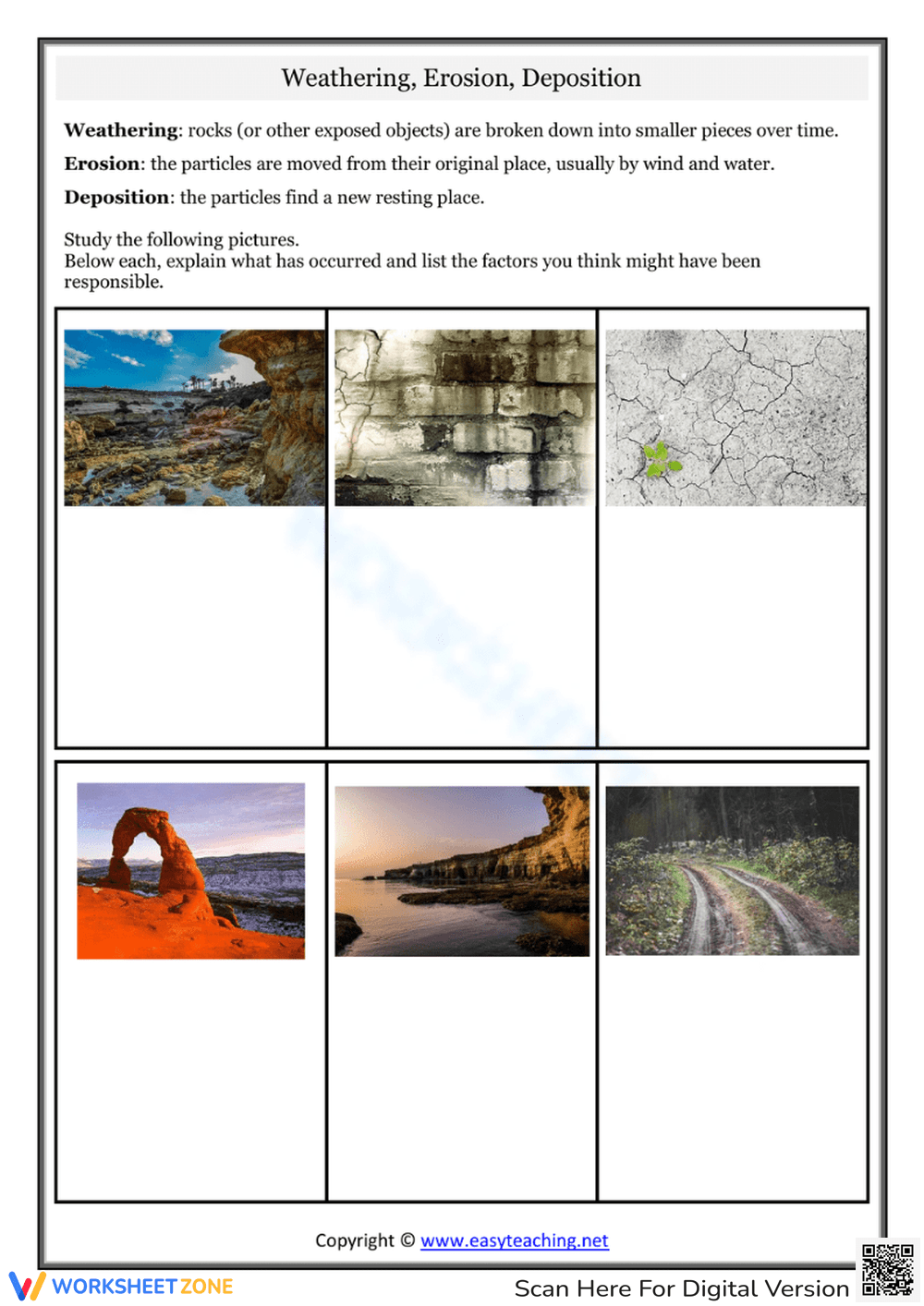 Printable Weathering Erosion And Deposition Worksheets Storyboard That Free Weathering Worksheets