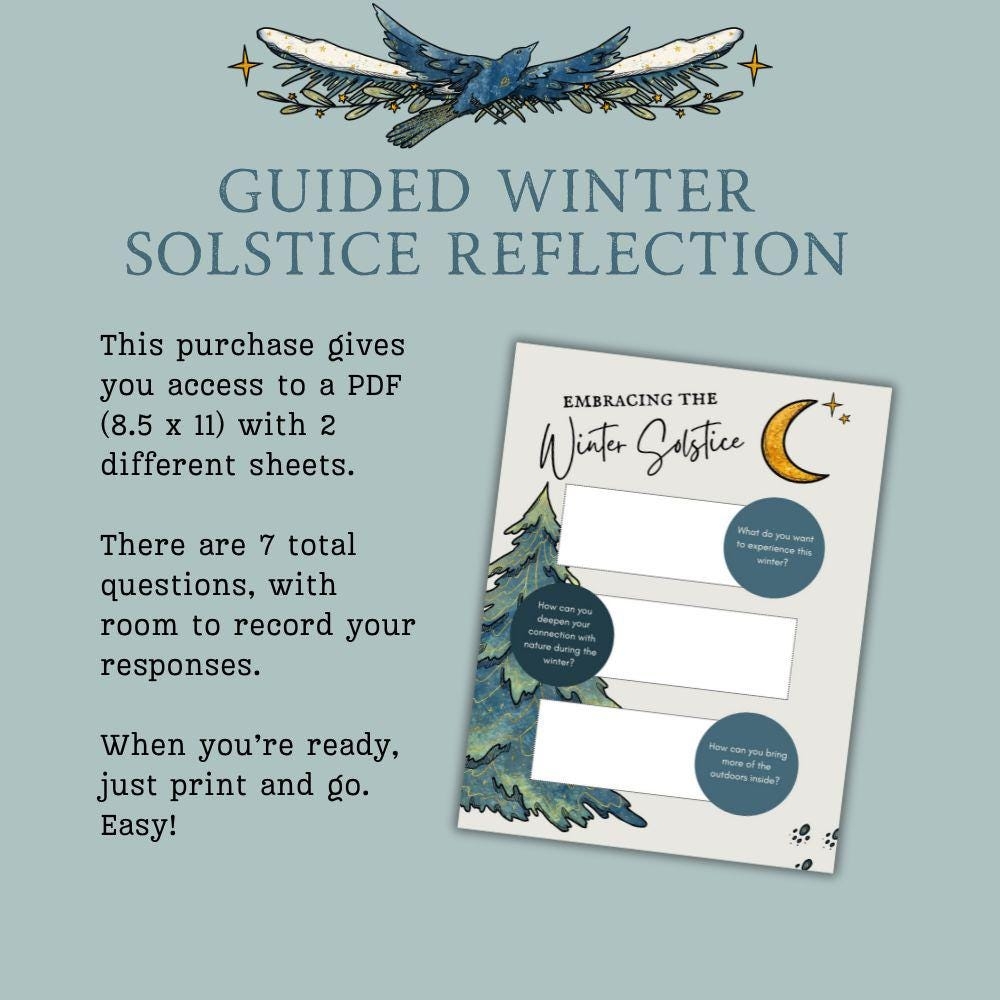 Printable Winter Solstice Journal Prompts Yule Journal Winter Reflection Etsy