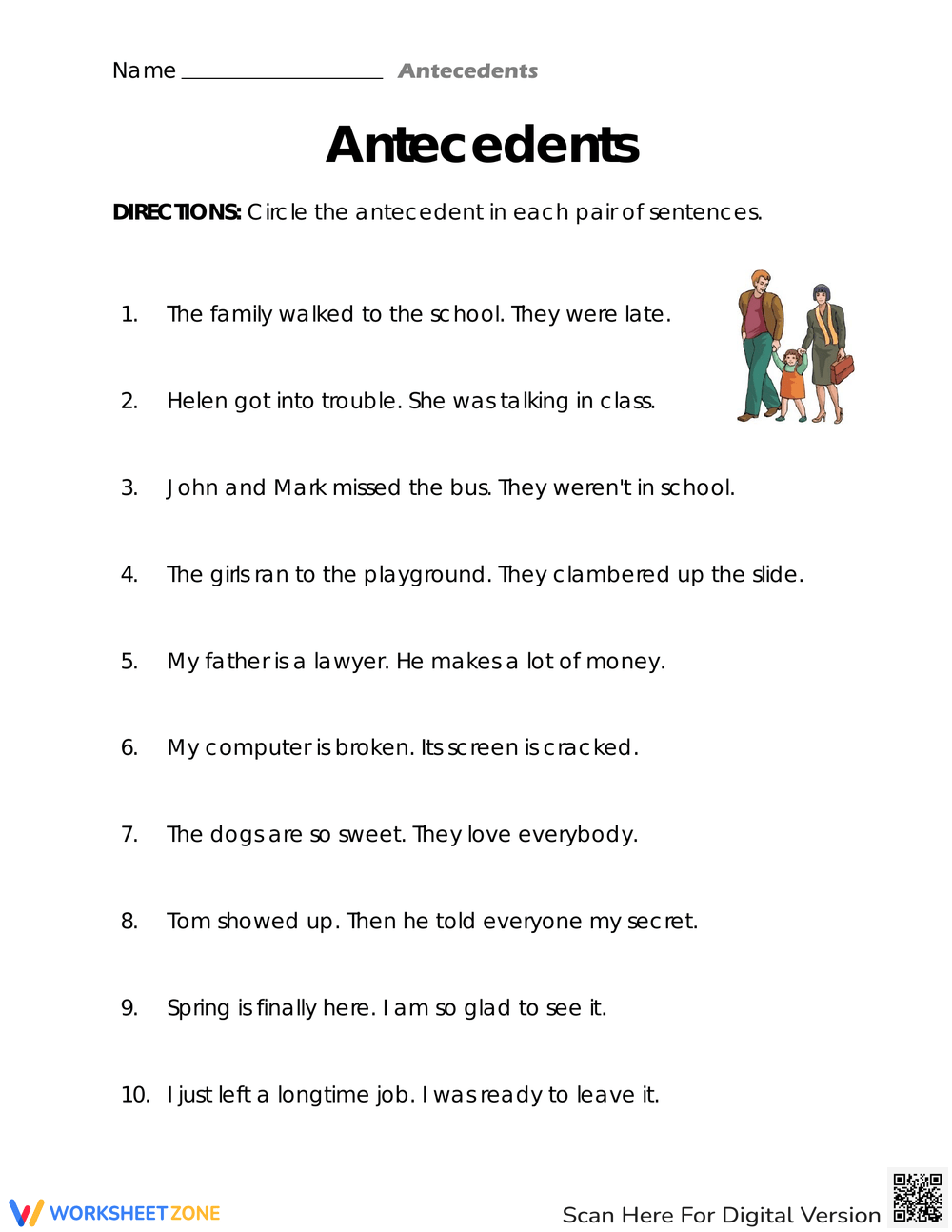 Pronoun Antecedent Agreement Fill In The Blanks Worksheets Printable Pronoun Antecedent Agreement Fill In The Blanks Worksheets Printable