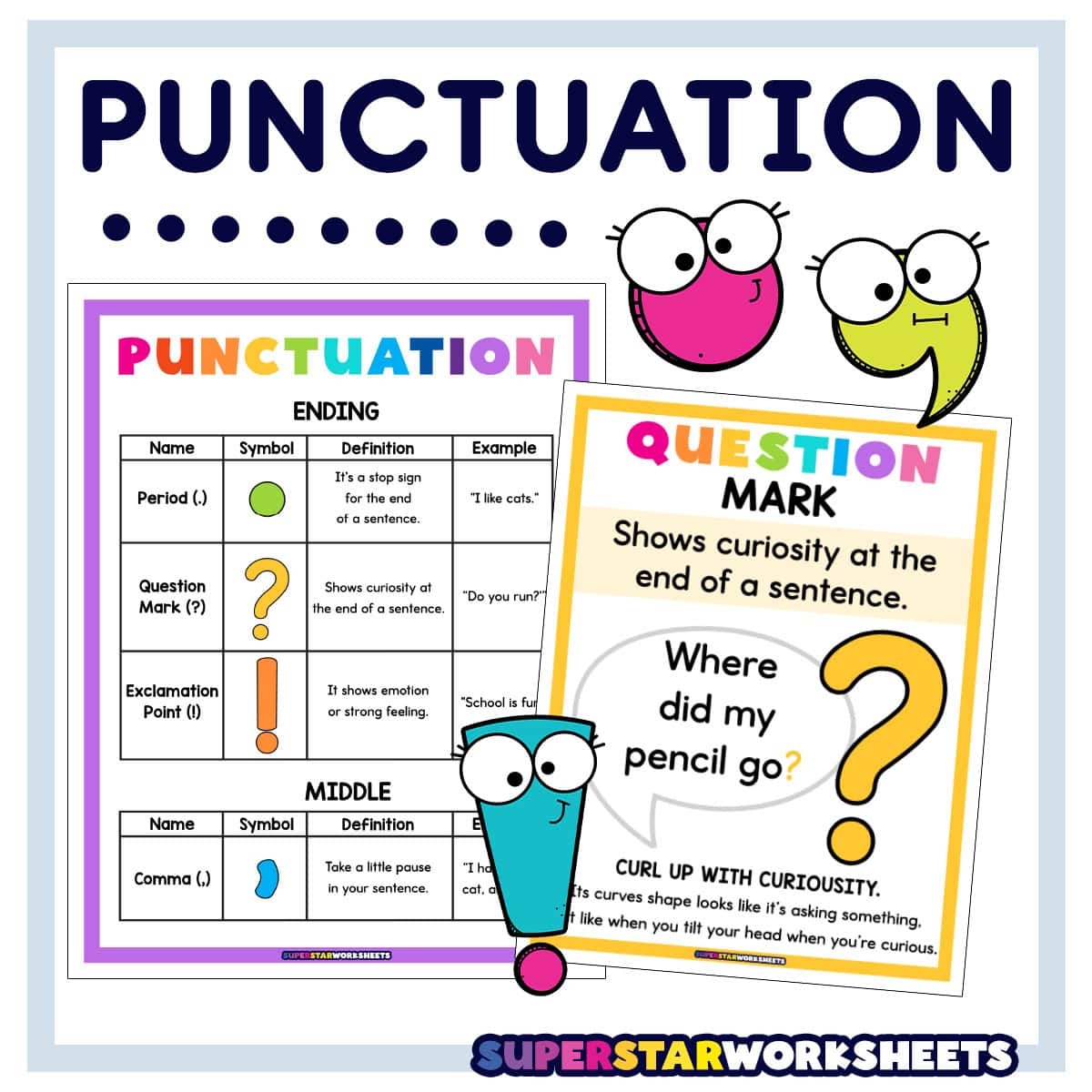 Punctuation Worksheets Free Printables Superstar Worksheets