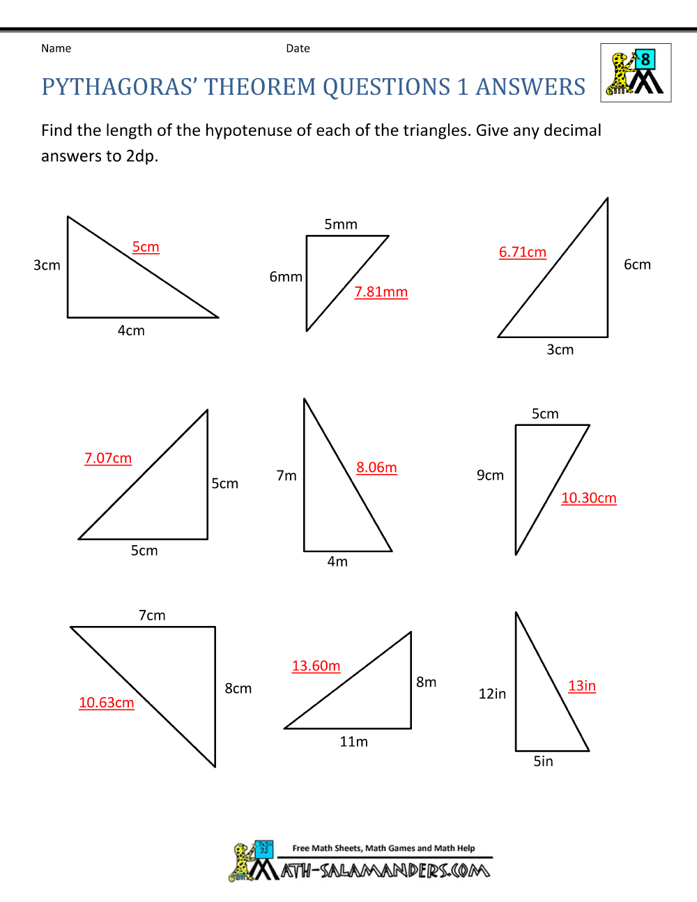 Right Angles And The Pythagorean Theorem Perkins School For The Blind