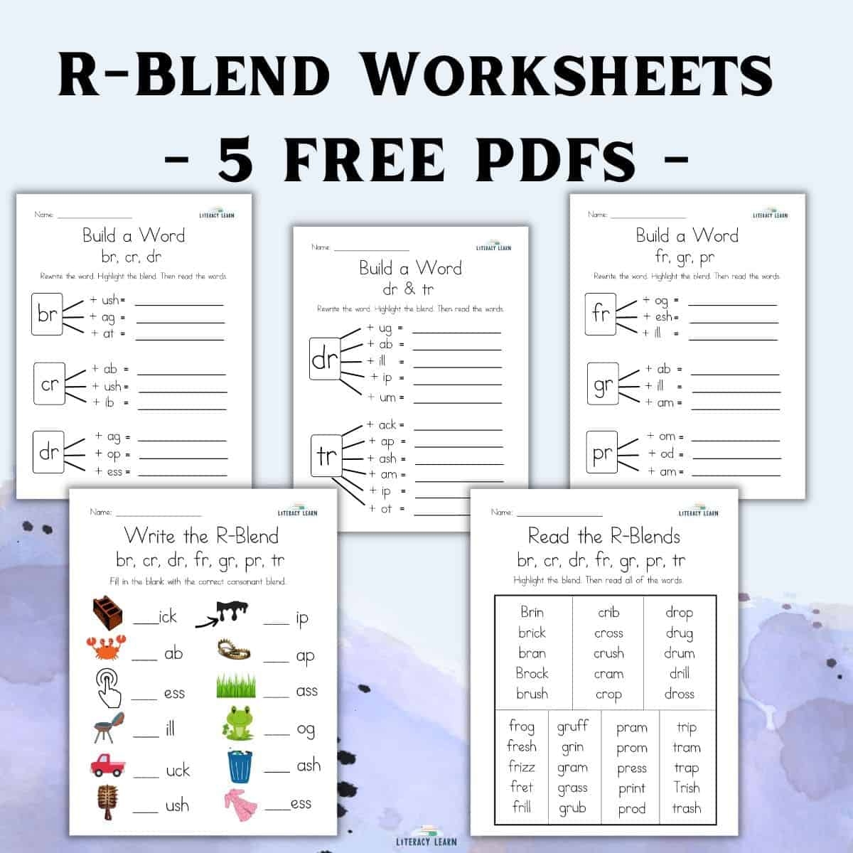 R Blends Words And Worksheets 5 Free Printables Literacy Learn R Blends Worksheets Simple Living Creative Learning