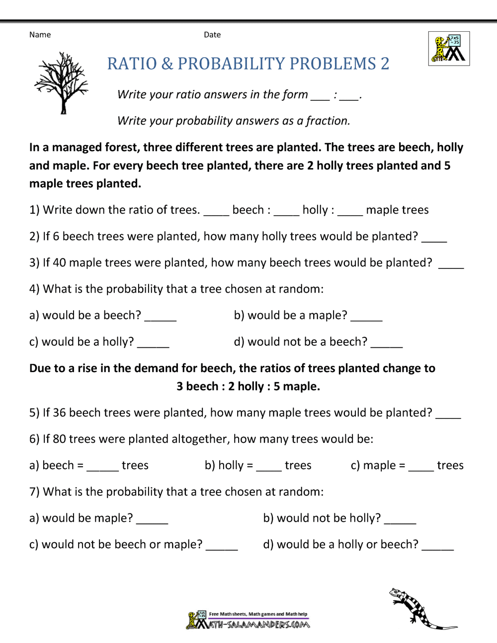 Ratio Word Problems Worksheet Grade1to6