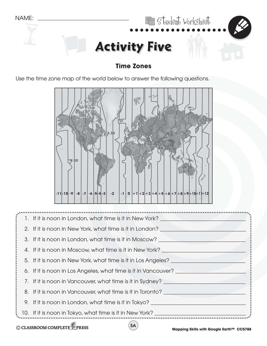 World Time Zones ESL Worksheet By Fenixgirl