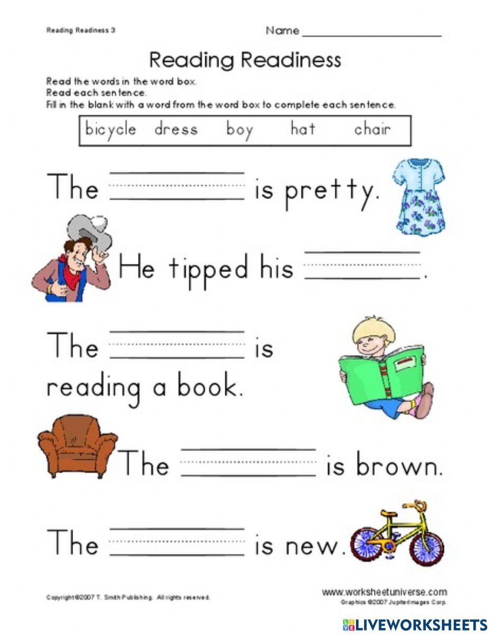Reading Readiness Worksheet Worksheets Library