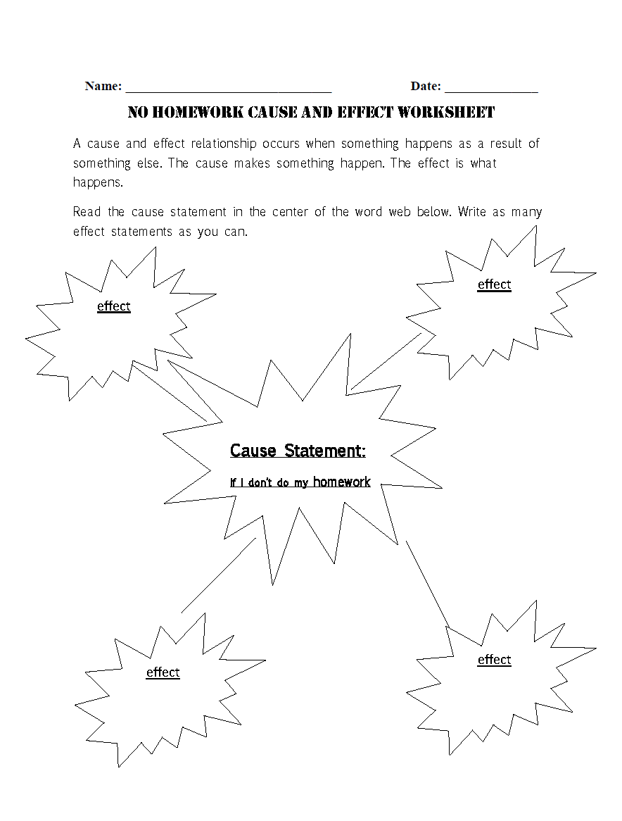 Reading Worksheets Cause And Effect Worksheets