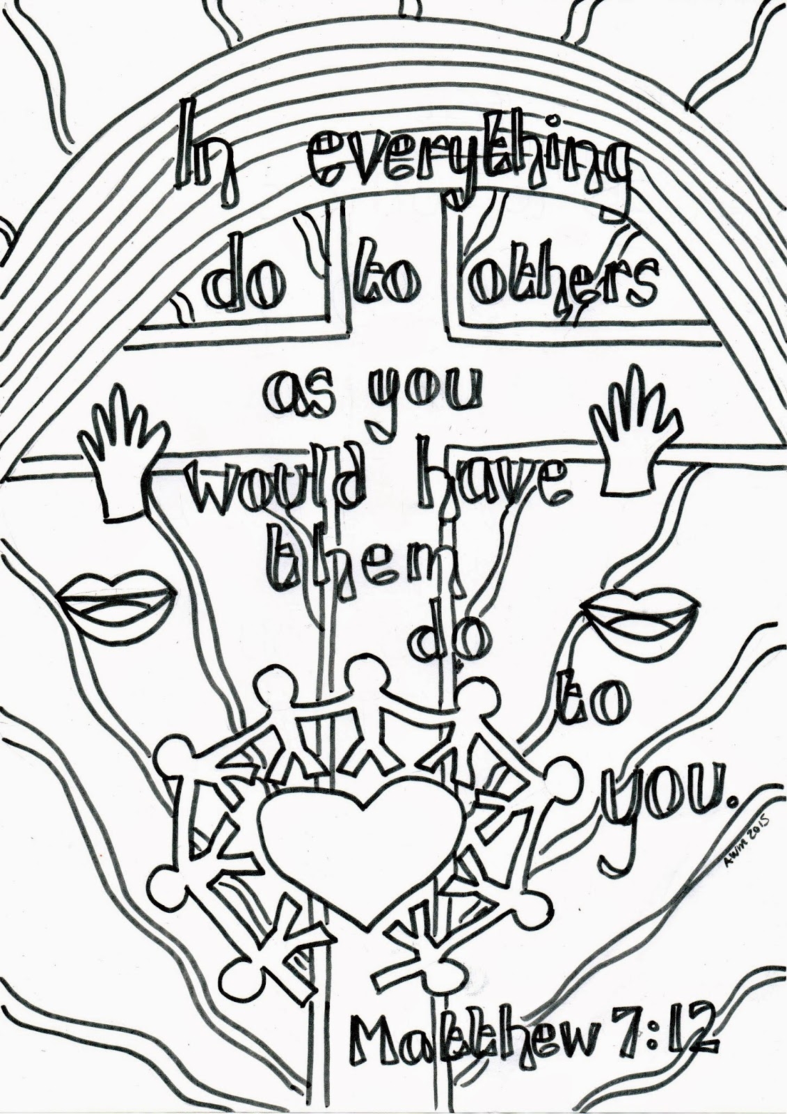 Reflective Colouring Sheet Matthew 7 12