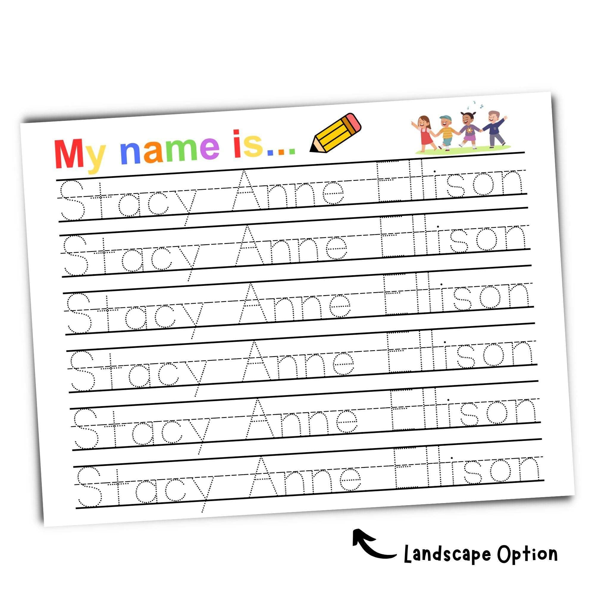 Reusable Handwriting Practice For Kids Free Printable Name Tracing Practice Sheets Generator Free