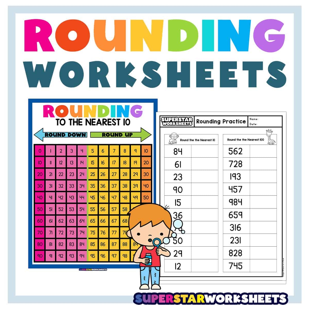 Rounding Worksheets Superstar Worksheets Rounding To Whole Numbers Worksheet PDF Printable Number Worksheets
