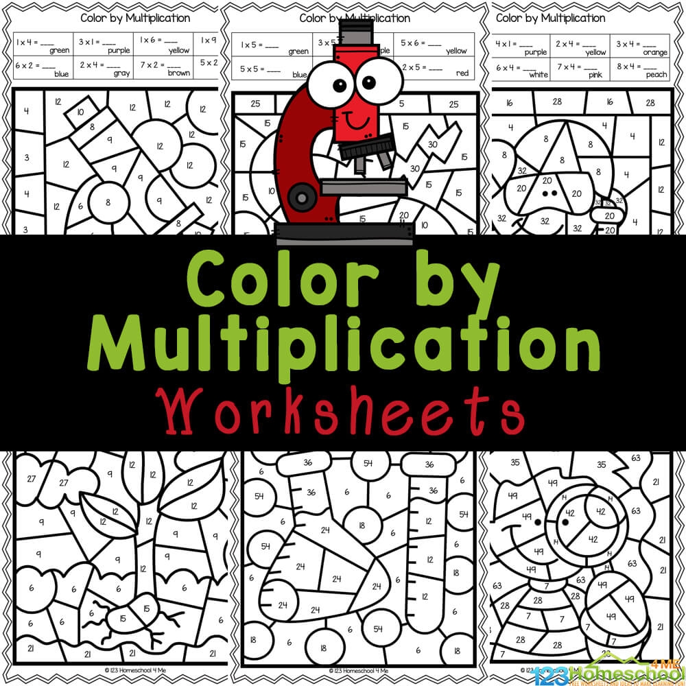 Science Themed Multiplication Color By Number Worksheets Winter Coloring Pages Multiplication Color By Number Classful