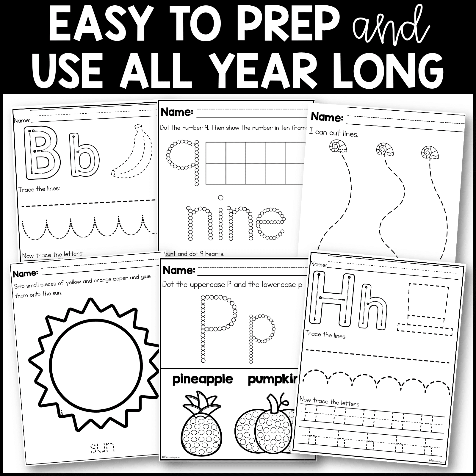 Scissor Skills Cutting Practice Worksheets Miss Kindergarten