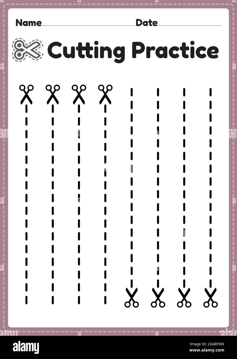 Scissor Practice For Preschool Free Printable PDF For Kids
