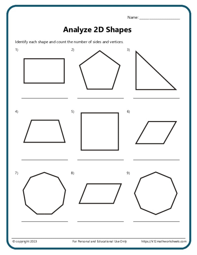 Shapes Worksheets K12 Math Worksheets