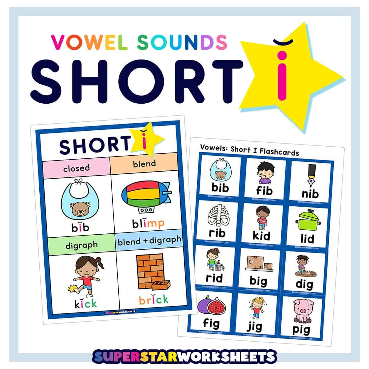 Short I Words Superstar Worksheets