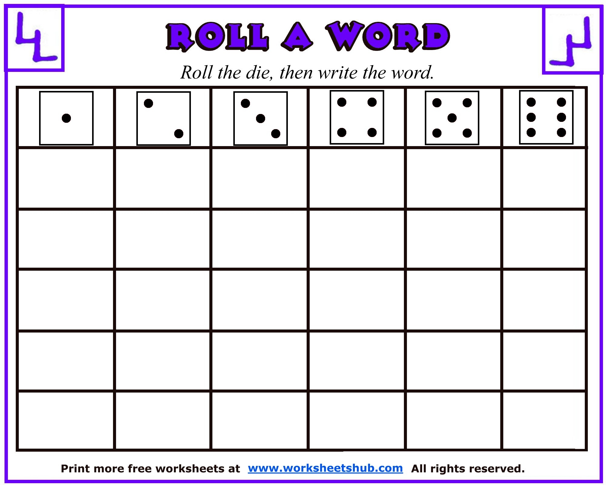 Sight Word Worksheets Roll A Word