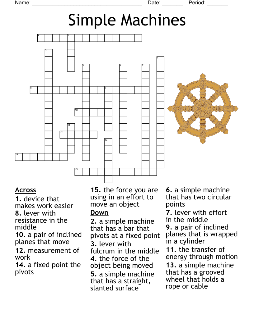 Simple Machines Crossword WordMint Simple Machines Crossword WordMint