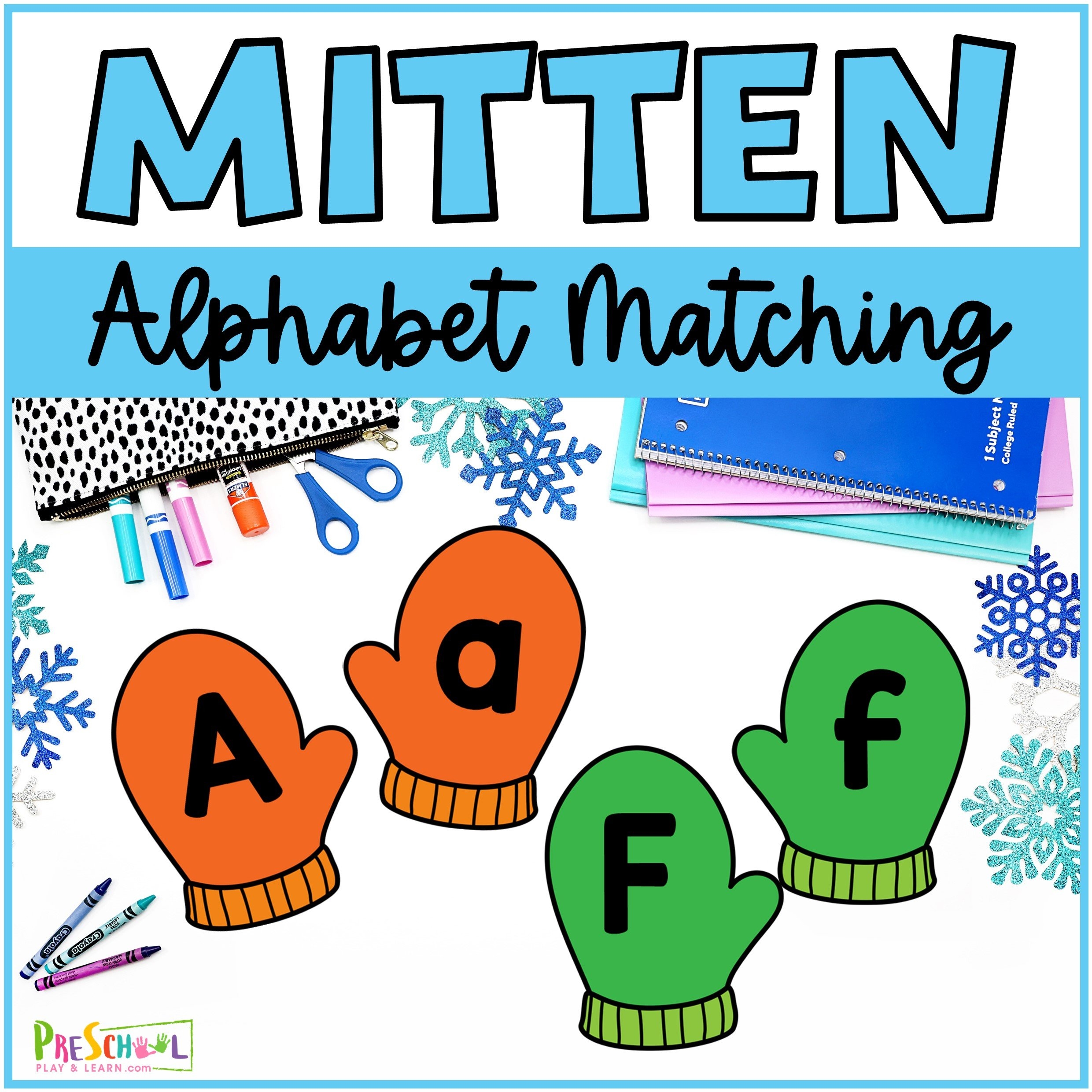 Simple Winter Alphabet Activity Upper And Lowercase Mitten Letter Matching Mittens Find The Letter Worksheets Uppercase And Lowercase Mamas Learning Corner