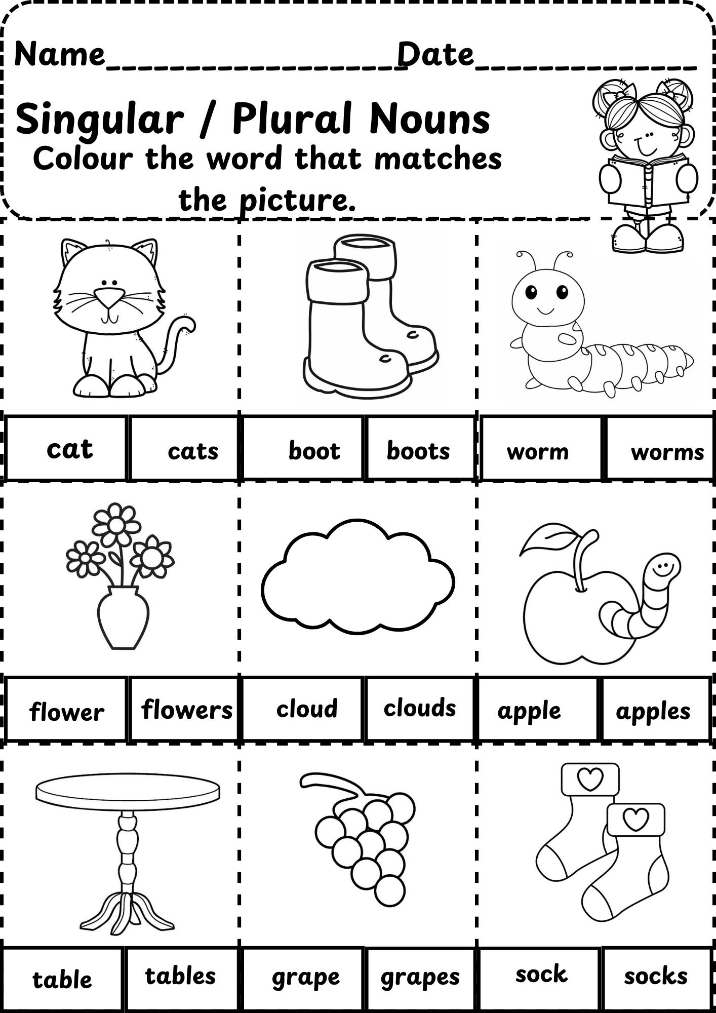 Singular Plural Nouns Grade 1 Free PDF Download