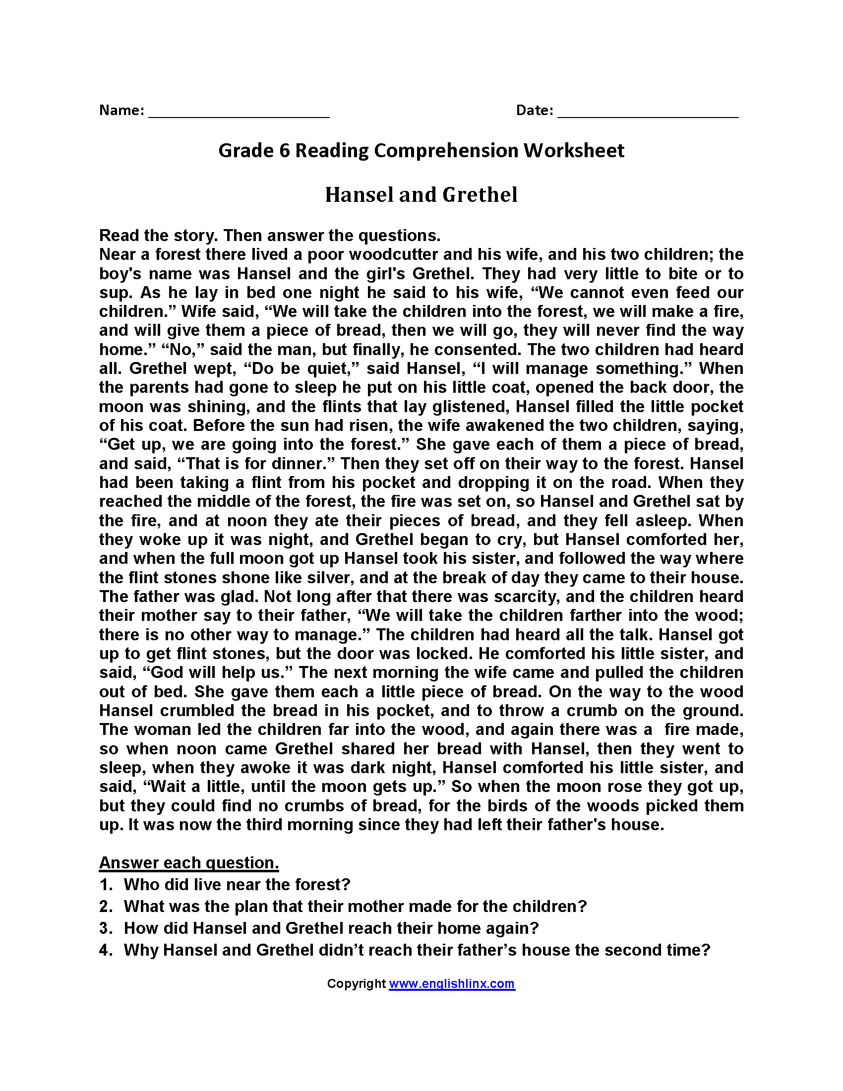 Sixth Grade Reading Worksheets Vocabulary Fluency Practice PDF Sixth Grade Reading Worksheets Vocabulary Fluency Practice PDF