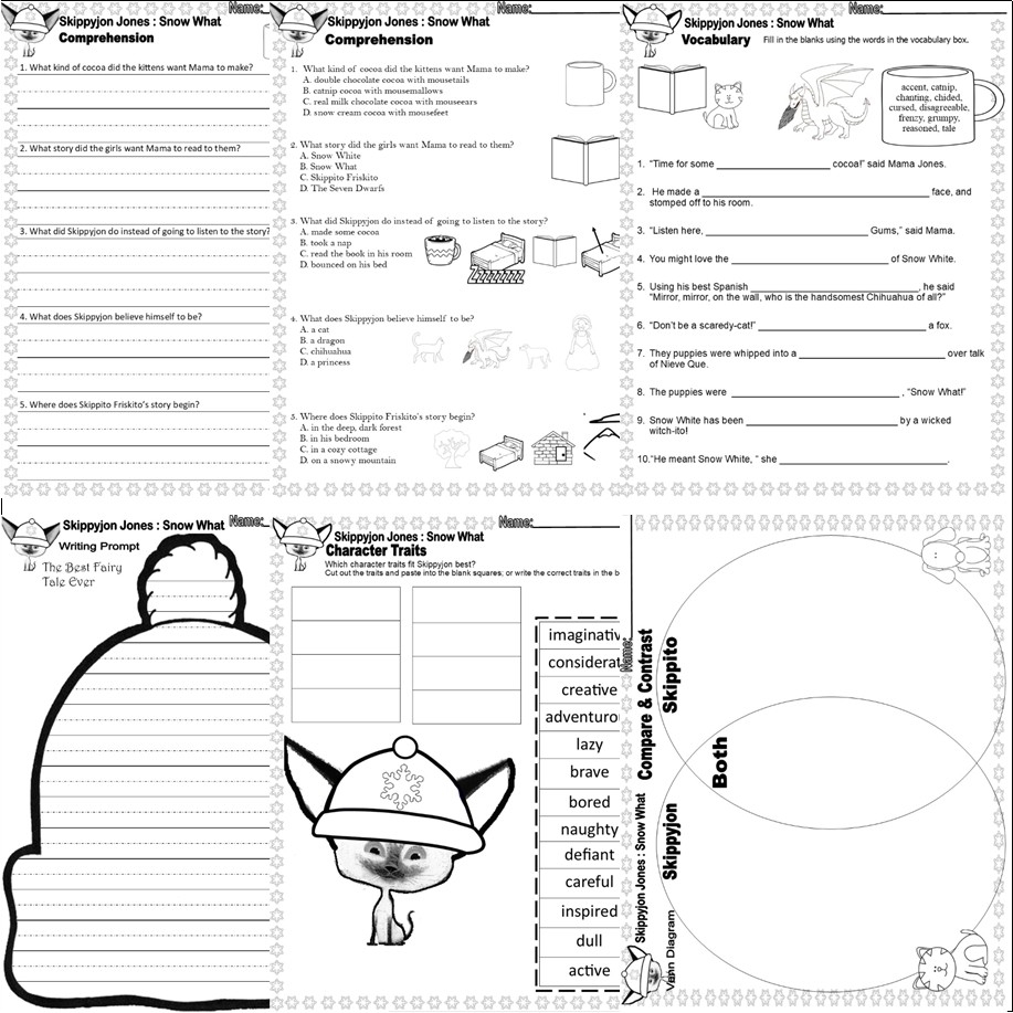 Skippyjon Jones Snow What Read Aloud Book Companion Reading Comprehension ELA Made By Teachers