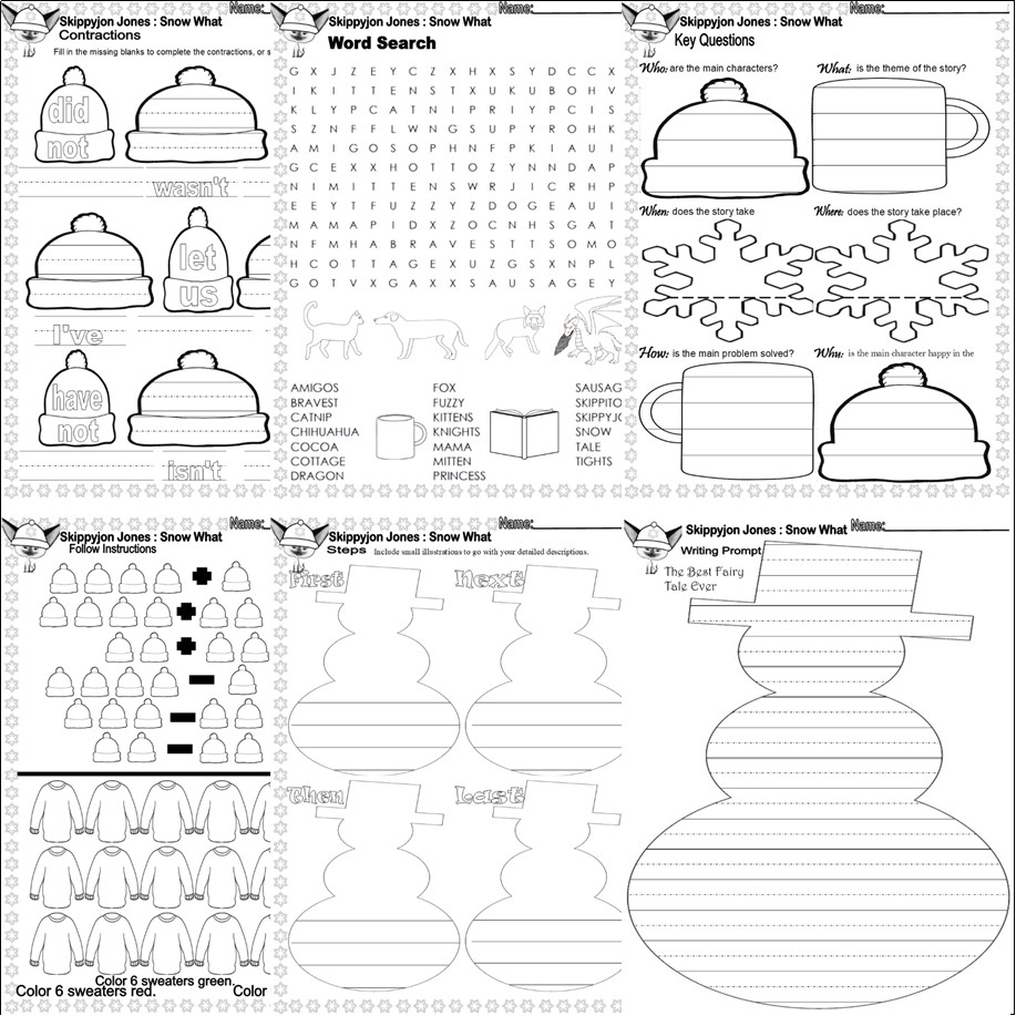 Skippyjon Jones Snow What Winter Book Study Companion Reading Comprehension Quiz Classful