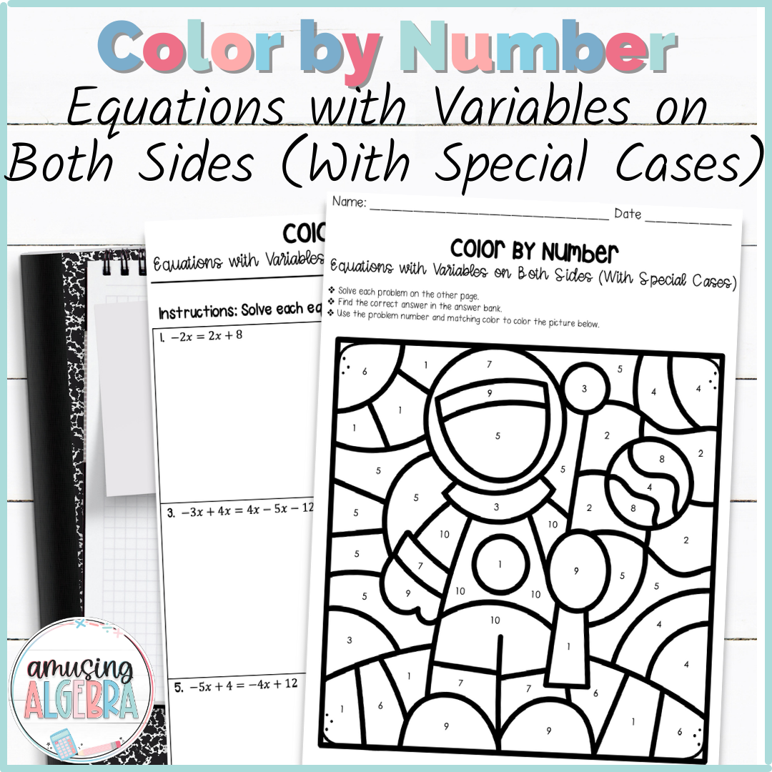Solving Equations With Variables On Both Sides Coloring Activity Made By Teachers