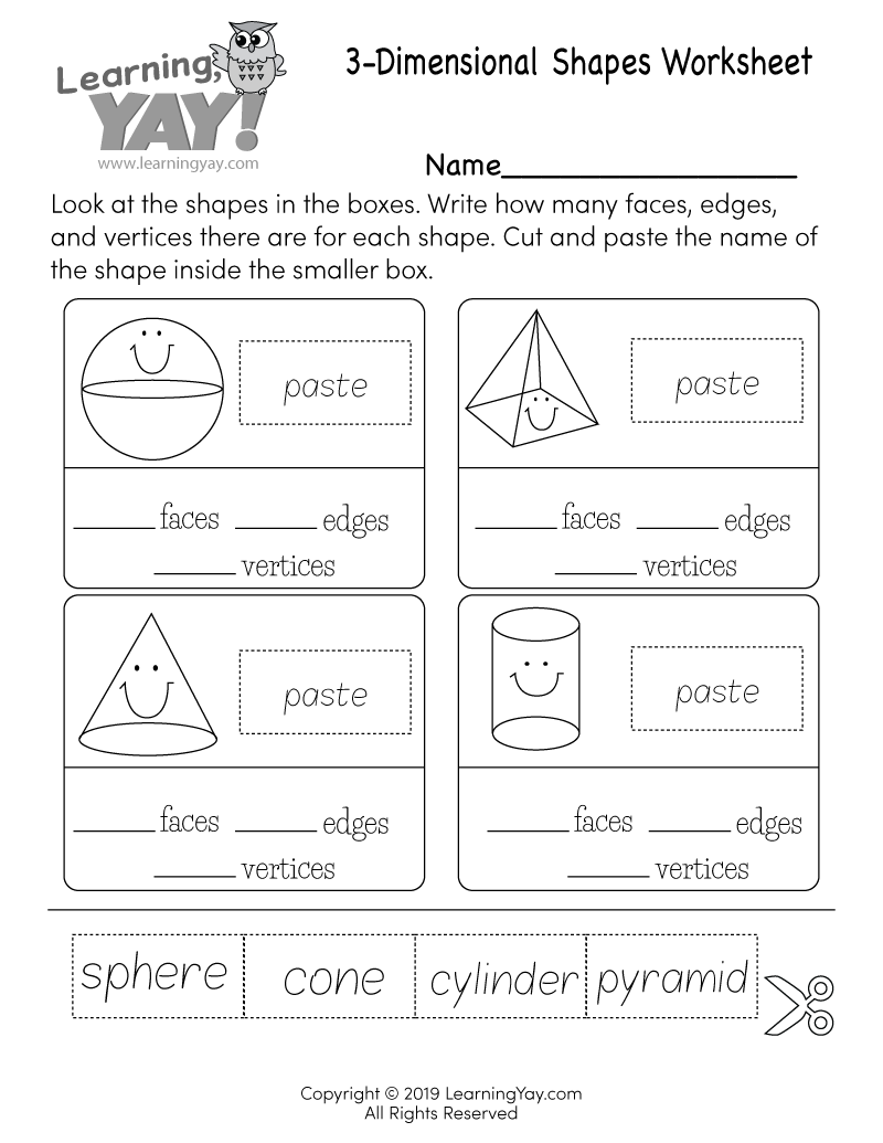 3d Shapes Worksheets 2nd Grade