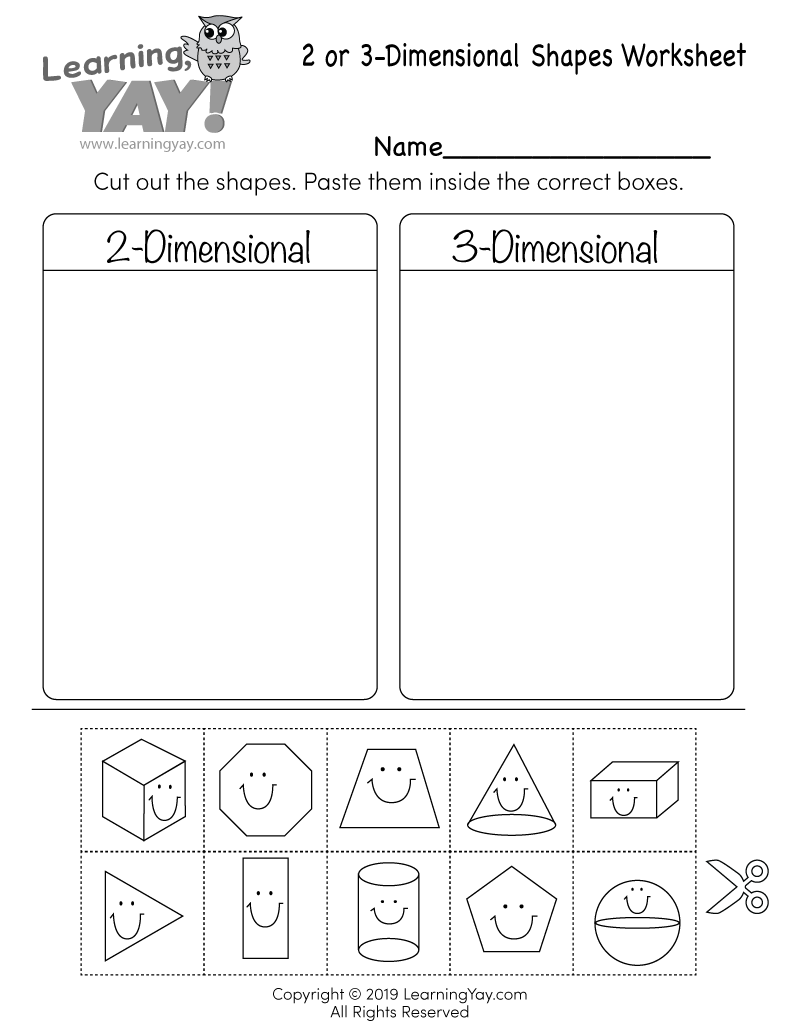 Sorting 2D And 3D Shapes Worksheet For 1st Grade Free Printable